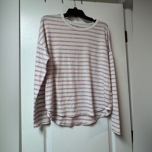 Time and Tru Blush and White Striped Shirt